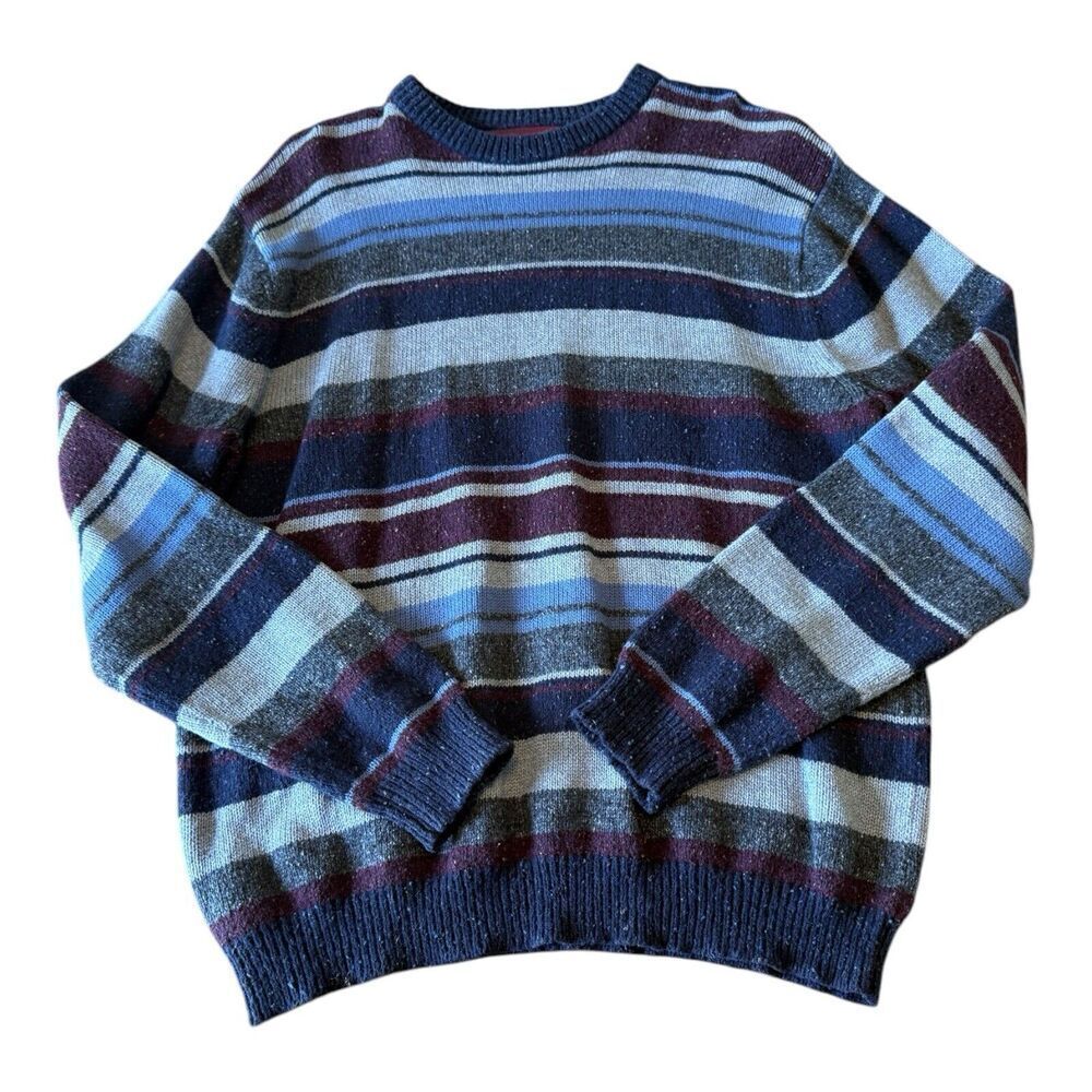 Vintage Oleg Cassini Wool Blend Pullover Mens L
Striped Sweater Crew - Picture 3 of 8